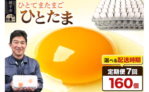 【常温発送】《定期便7ヶ月》ひとたま 160個（業務用）【発送時期が選べる】東海林養鶏場 ひとたま 卵 玉子 たまご タマゴ 7か月 7ヵ月 7カ月 7ケ月 開始時期選べる