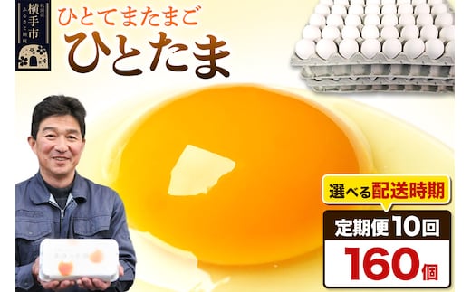 【常温発送】《定期便10ヶ月》ひとたま 160個（業務用）【発送時期が選べる】東海林養鶏場 ひとたま 卵 玉子 たまご タマゴ 10か月 10ヵ月 10カ月 10ケ月 開始時期選べる