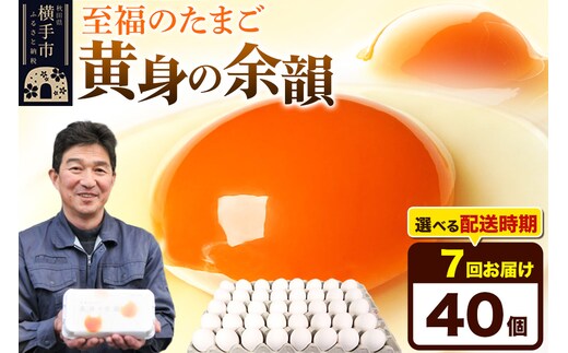 【常温発送】《定期便7ヶ月》黄身の余韻 40個（業務用）【発送時期が選べる】東海林養鶏場 黄身の余韻 卵 玉子 たまご タマゴ 7か月 7ヵ月 7カ月 7ケ月 開始時期選べる