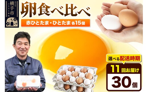 【常温発送】《定期便11ヶ月》赤ひとたま 15個・ひとたま 15個 計30個（業務用）【発送時期が選べる】東海林養鶏場 赤ひとたま ひとたま 卵 玉子 たまご タマゴ 11か月 11ヵ月 11カ月 11ケ月 開始時期選べる