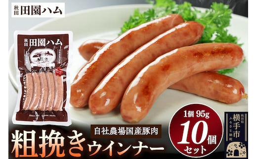 田園ハム 粗挽きウインナー 95g×10個セット