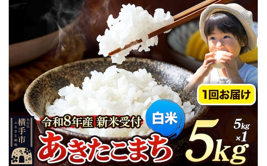 《令和8年産 新米受付》米 あきたこまち 5kg 【白米】 秋田県産 [新米 先行予約 先行受付 米 コメ 白米 あきたこまち おいしい 美味しい]