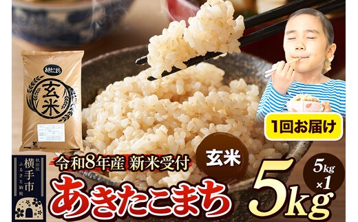 《令和8年産 新米受付》米 あきたこまち 5kg 【玄米】 秋田県産 [新米 先行予約 先行受付 米 コメ 玄米 あきたこまち おいしい 美味しい]
