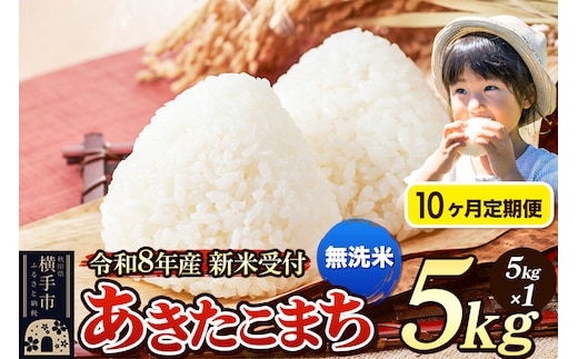 《令和8年産 新米受付》定期便10ヶ月》 米 あきたこまち 5kg 【無洗米】 秋田県産 [新米 先行予約 先行受付 米 コメ 無洗米 あきたこまち おいしい 美味しい]