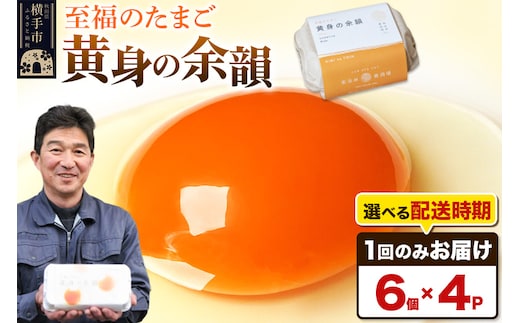 【常温発送】黄身の余韻 6個×4P【発送時期が選べる】1回のみお届け 卵 玉子 たまご 配送時期選べる 東海林養鶏場 至福のたまご 黄身の余韻 タマゴ