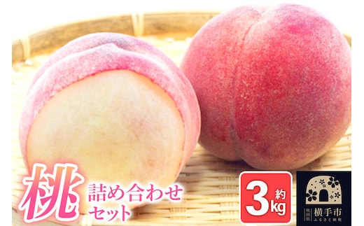 《先行受付！8月上旬より順次発送》秋田県横手市産 季節の桃 詰め合わせ 約3kg （13玉～20玉） [先行予約 ふるさと納税 桃 もも 秋田県横手市産 大玉]