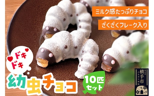 幼虫チョコ10匹セット 小松屋本店 プレゼント インスタ映え お菓子 スイーツ チョコ チョコレート ギフト