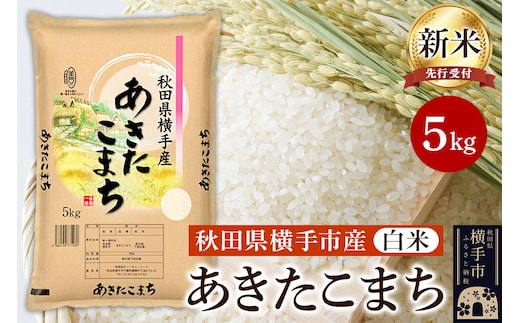 【令和8年産新米受付】【白米】横手市産 あきたこまち 5kg [秋田県産 あきたこまち 白米 新米予約 5キロ]