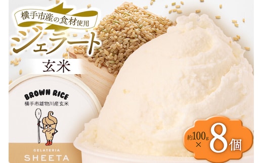 ジェラート 玄米 約100g×8個 [ジェラート アイス アイスクリーム GELATERIA SHEETA ジェラテリアシータ 秋田県 横手市]