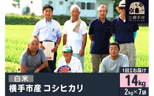 【白米】令和7年産 横手産 コシヒカリ 14kg（2kg×7袋） [秋田県産 コシヒカリ こしひかり 14キロ]