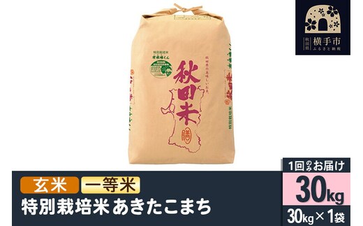【玄米】令和7年産 特別栽培米あきたこまち（一等米） 30kg [秋田県産 あきたこまち 玄米 特別栽培米 30キロ 令和7年産 秋田こまち 一等米]