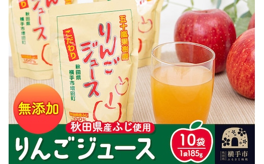 無添加りんごジュース(サンふじ) 10パック×1箱 [りんご リンゴ 林檎 ストレート 無添加 果汁100%]