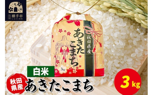 あきたこまち 3kg×1袋【白米】令和7年産 秋田県産 こまちライン [こまちライン あきたこまち ブランド米 お米 白米 精米 米どころ 秋田 秋田県産]