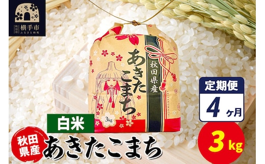 《定期便4ヶ月》あきたこまち 3kg×1袋【白米】令和7年産 秋田県産 こまちライン [こまちライン あきたこまち ブランド米 お米 白米 精米 米どころ 秋田 秋田県産]