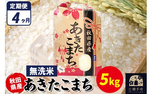 《定期便4ヶ月》あきたこまち 5kg×1袋【無洗米】令和7年産 秋田県産 こまちライン [こまちライン あきたこまち ブランド米 お米 白米 精米 無洗米 米どころ 秋田 秋田県産]
