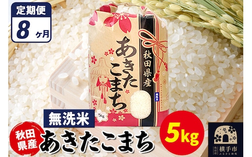 《定期便8ヶ月》あきたこまち 5kg【無洗米】令和7年産 秋田県産 こまちライン [こまちライン あきたこまち ブランド米 お米 白米 精米 無洗米 米どころ 秋田 秋田県産]