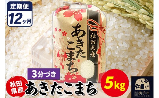 《定期便12ヶ月》あきたこまち 5kg【3分づき】令和7年産 秋田県産 こまちライン [こまちライン あきたこまち ブランド米 お米 3分搗き 3分づき 米どころ 秋田 秋田県産]