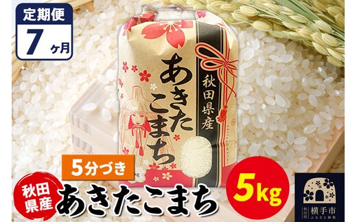 《定期便7ヶ月》あきたこまち 5kg【5分づき】令和7年産 秋田県産 こまちライン [こまちライン あきたこまち ブランド米 お米 5分搗き 5分づき 米どころ 秋田 秋田県産]