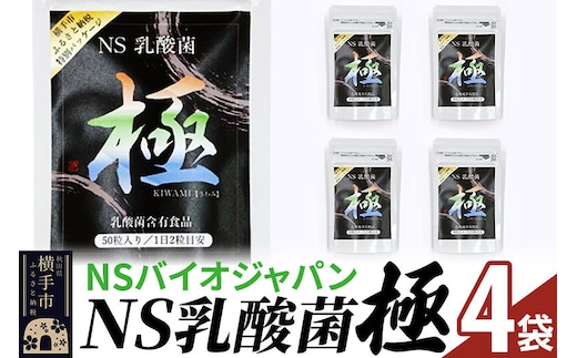 NS乳酸菌「極」(横手市特別パッケージ) 4パック ゆうパケット