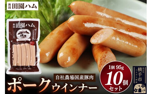 田園ハム ポークウインナー 95g×10個セット [国産 豚肉 ソーセージ ウインナー]