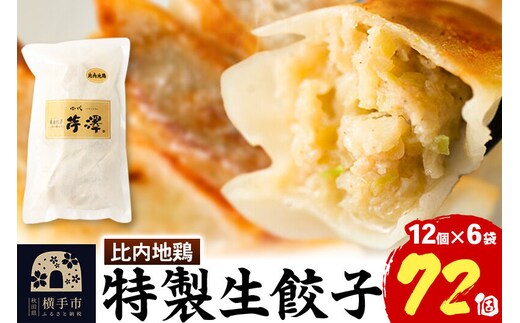 比内地鶏餃子 12個入×6袋 [餃子 ぎょうざ ギョウザ お惣菜 冷凍 国産 鶏肉]