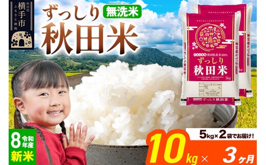 《令和8年産 新米受付》《定期便3ヶ月》秋田県 横手市産 ブレンド米【無洗米】10kg（10kg×1袋） [米 お米 こめ 白米 無洗米 ブレンド米 小分け ご飯 ごはん 秋田県産 横手市]