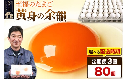 【常温発送】《定期便3ヶ月》黄身の余韻 80個（業務用）【発送時期が選べる】東海林養鶏場 黄身の余韻 卵 玉子 たまご タマゴ 3か月 3ヵ月 3カ月 3ケ月 開始時期選べる [東海林養鶏場 黄身の余韻 卵 玉子 たまご タマゴ 3か月 3ヵ月 3カ月 3ケ月 開始時期選べる]