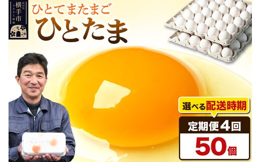 【常温発送】《定期便4ヶ月》ひとたま 50個（業務用）【発送時期が選べる】東海林養鶏場 ひとたま 卵 玉子 たまご タマゴ 4か月 4ヵ月 4カ月 4ケ月 開始時期選べる [東海林養鶏場 ひとたま 卵 玉子 たまご タマゴ 4か月 4ヵ月 4カ月 4ケ月 開始時期選べる]
