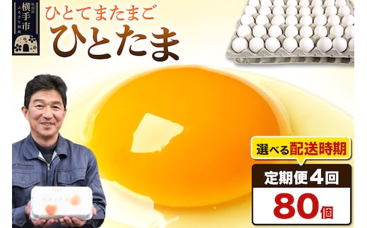 【常温発送】《定期便4ヶ月》ひとたま 80個（業務用）【発送時期が選べる】東海林養鶏場 ひとたま 卵 玉子 たまご タマゴ 4か月 4ヵ月 4カ月 4ケ月 開始時期選べる [東海林養鶏場 ひとたま 卵 玉子 たまご タマゴ 4か月 4ヵ月 4カ月 4ケ月 開始時期選べる]