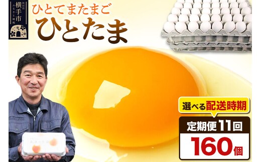 【常温発送】《定期便11ヶ月》ひとたま 160個（業務用）【発送時期が選べる】東海林養鶏場 ひとたま 卵 玉子 たまご タマゴ 11か月 11ヵ月 11カ月 11ケ月 開始時期選べる [東海林養鶏場 ひとたま 卵 玉子 たまご タマゴ 11か月 11ヵ月 11カ月 11ケ月 開始時期選べる]
