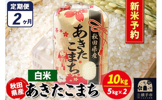 《令和8年産 新米受付》《定期便2ヶ月》あきたこまち 10kg（5kg×2袋）【白米】秋田県産 こまちライン [新米 先行予約 こまちライン あきたこまち ブランド米 お米 白米 精米 米どころ 秋田 秋田県産]