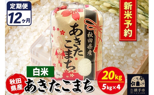《令和8年産 新米受付》《定期便12ヶ月》あきたこまち 20kg【白米】秋田県産 こまちライン [新米 先行予約 こまちライン あきたこまち ブランド米 お米 白米 精米 米どころ 秋田 秋田県産]