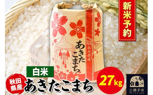 《令和8年産 新米受付》あきたこまち 27kg×1袋【白米】秋田県産 こまちライン [新米 先行予約 こまちライン あきたこまち ブランド米 お米 白米 精米 米どころ 秋田 秋田県産]