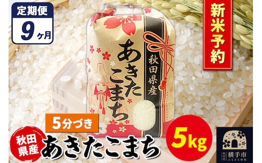 《令和8年産 新米受付》《定期便9ヶ月》あきたこまち 5kg【5分づき】秋田県産 こまちライン [新米 先行予約 こまちライン あきたこまち ブランド米 お米 5分搗き 5分づき 米どころ 秋田 秋田県産]
