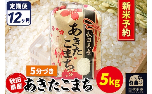 《令和8年産 新米受付》《定期便12ヶ月》あきたこまち 5kg【5分づき】秋田県産 こまちライン [新米 先行予約 こまちライン あきたこまち ブランド米 お米 5分搗き 5分づき 米どころ 秋田 秋田県産]