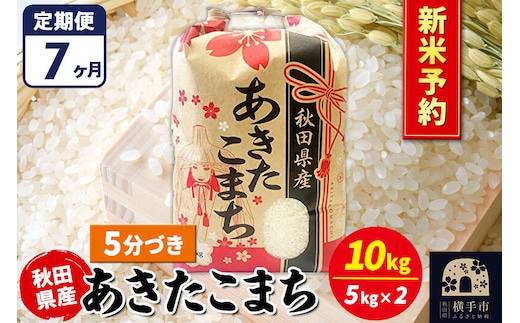 《令和8年産 新米受付》《定期便7ヶ月》あきたこまち 10kg【5分づき】秋田県産 こまちライン [新米 先行予約 こまちライン あきたこまち ブランド米 お米 5分搗き 5分づき 米どころ 秋田 秋田県産]