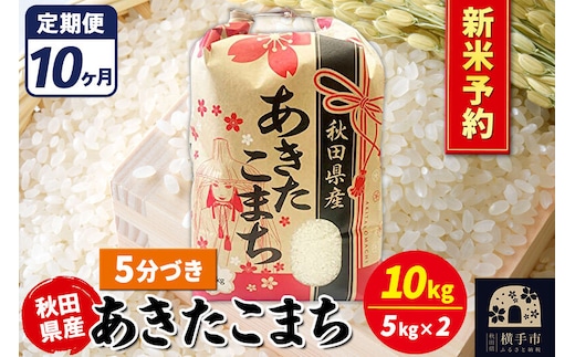 《令和8年産 新米受付》《定期便10ヶ月》あきたこまち 10kg【5分づき】秋田県産 こまちライン [新米 先行予約 こまちライン あきたこまち ブランド米 お米 5分搗き 5分づき 米どころ 秋田 秋田県産]