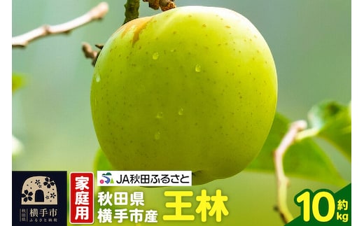 秋田県横手市産 りんご 王林 家庭用 約10kg [りんご リンゴ 林檎 果物 フルーツ 王林 おうりん 家庭向け]