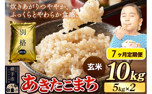 《令和7年産》《定期便7ヶ月》 米 あきたこまち 10kg（5kg×2袋） 【玄米】 秋田県産