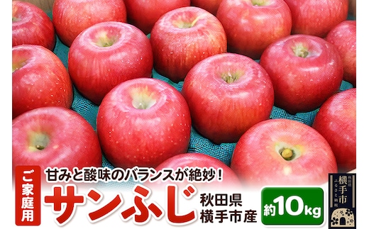 12月上旬より発送 秋田県横手産 りんご サンふじ ご家庭用 約10kg