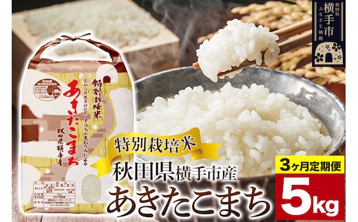 《定期便3ヶ月》【白米】特別栽培米あきたこまち 5kg [定期便 秋田県産 あきたこまち 特別栽培米 5キロ]