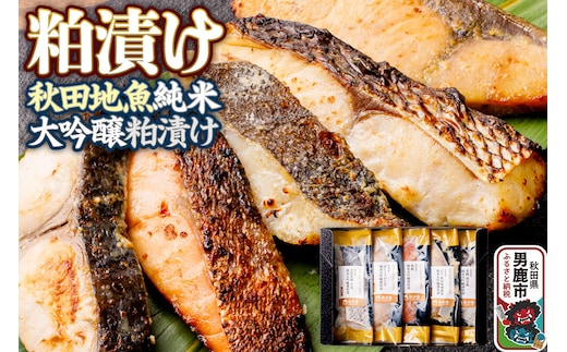 粕漬け 秋田地魚純米大吟醸粕漬 五種詰め合わせ 秋田県 男鹿市 かす漬け セット 冷凍 [かす漬け 酒粕 秋田県 男鹿市 セット ギフト]