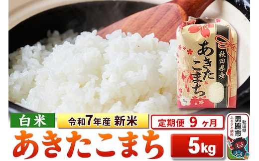 《定期便9ヶ月》令和7年産 新米 【白米】秋田県産 あきたこまち 5kg