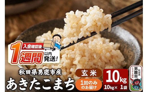 令和8年産新米 あきたこまち 玄米 10kg（10kg×1袋） 吉運商店 秋田県 男鹿市 お米 お弁当 おにぎり [新米 米 こめ コメ 玄米 あきたこまち 秋田県 男鹿市 10kg]