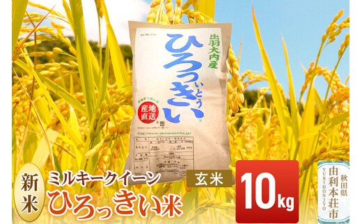 《令和8年産 新米》【玄米】ミルキークイーン 10kg 秋田県産 ひろっきい米 [新米 ミルキークイーン 米 玄米 お米 おこめ ブランド米 食卓 おにぎり 秋田県産 秋田県 由利本荘市]