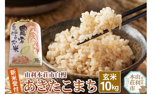 《令和8年産 新米受付》【玄米】秋田県産 あきたこまち 10kg 自慢のお米 [新米予約 あきたこまち 米 お米 こめ 玄米 ブランド米 食卓 ご飯 ごはん おにぎり 秋田県 由利本荘市]