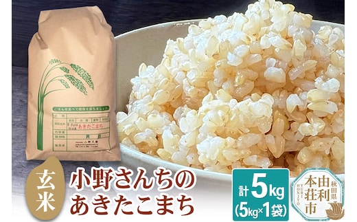 【玄米】小野さんちのあきたこまち(5kg×1袋) 計5kg 令和7年産 [あきたこまち 米 お米 こめ 玄米 ブランド米 食卓 おにぎり 秋田県産 秋田]