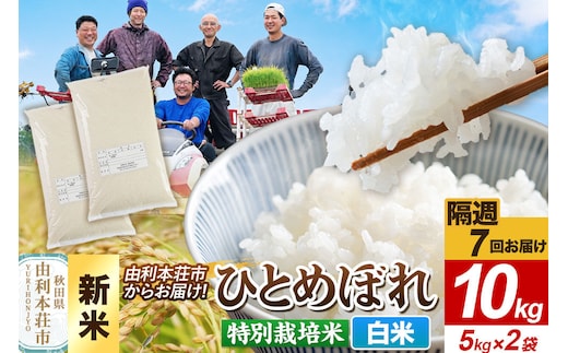 ＜令和8年産 新米＞《2週間毎お届け》【定期便7回】【白米】ひとめぼれ 10kg（5kg×2袋）特別栽培米 秋田県産 [ひとめぼれ 新米 米 お米 白米 精米 特別栽培米 ブランド米 食卓 おにぎり 秋田県産 秋田]