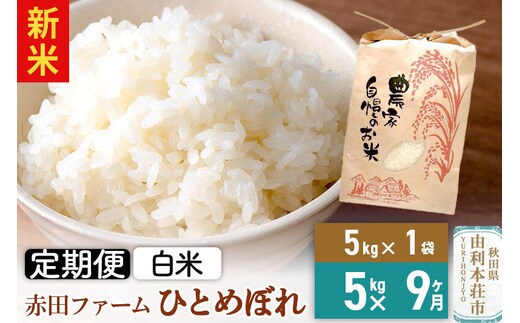 ＜令和8年産 新米＞《9ヶ月定期便》【白米】秋田県産ひとめぼれ 5kg [新米 米 お米 こめ 白米 精米 ひとめぼれ ブランド米 食卓 おにぎり 秋田県産 秋田県 由利本荘市]