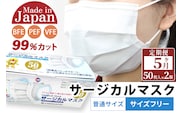 《定期便5ヶ月》国内製造 高性能サージカルマスク 普通サイズ 50枚入り×2箱 (合計100枚)×5回 5か月 5ヵ月 5カ月 5ケ月